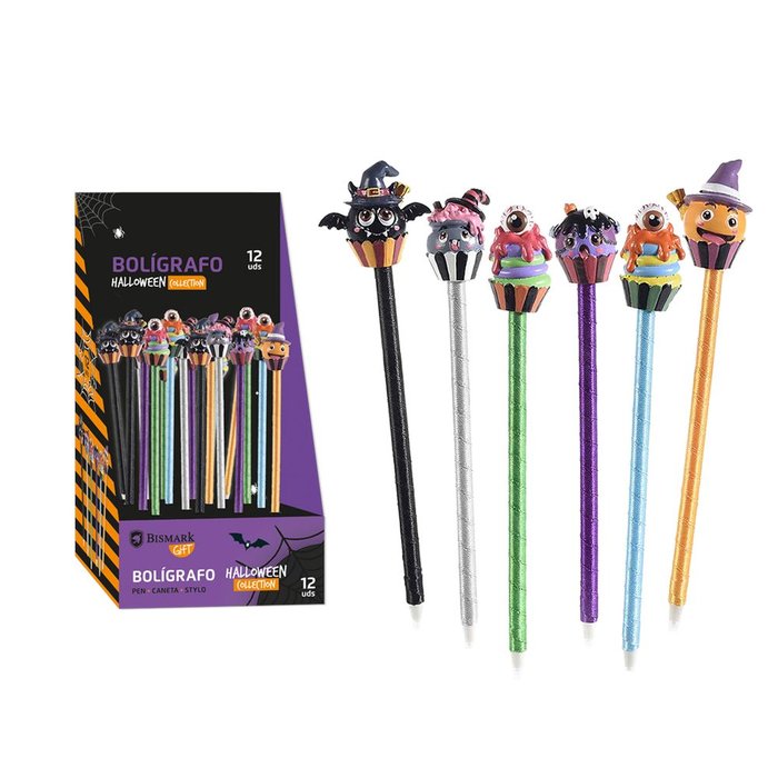 Expositor 12 Bolígrafos Figuras Halloween Surtidos POESSA BISMARK REGALO Imagen principal del producto