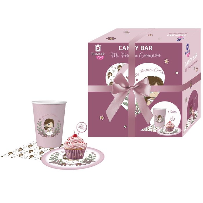 SET MESA CANDYBAR NIÑA 12 PAX PRIMERA COMUNION | POESSA BISMARK REGALO | 1 UNIDAD | 8430173330420