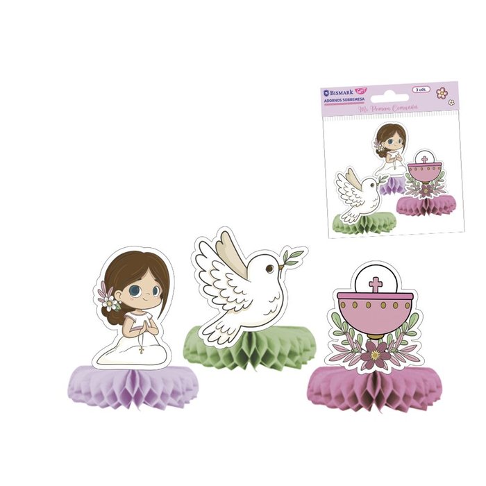 Adornos Sobremesa Pack 3 Uds Niña Primera Comunión POESSA BISMARK REGALO