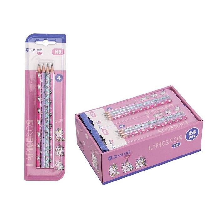 EXPOSITOR 24 BLISTER LAPICERO HB UNICORNIOS 4 UDS | 24 UNIDADES | (POESSA BISMARK GIFT) Imagen principal del producto