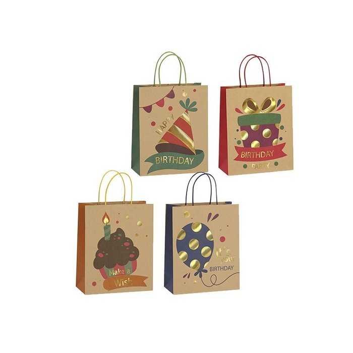 BOLSA KRAFT REGALO HAPPY BIRTDAY UV | POESSA BISMARK GIFT | ENVASE 12 UDS. UNIDAD | 18430173332148 Imagen principal del producto
