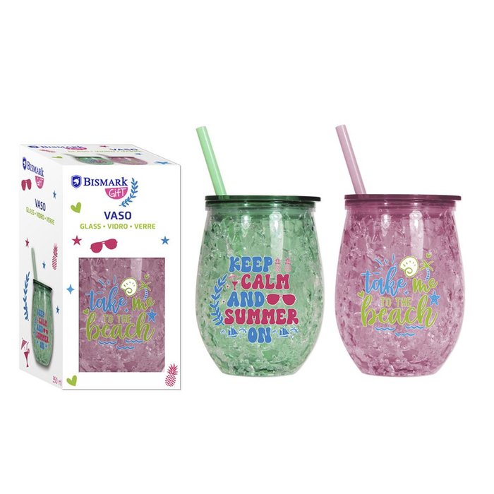 VASO 350 ML CON PAJITA 2 MODELOS SURTIDOS | POESSA BISMARK REGALO | 1 UNIDAD | 8430173332301