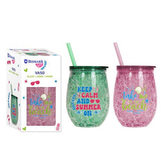 VASO 350 ML CON PAJITA 2 MODELOS SURTIDOS | POESSA BISMARK REGALO | 1 UNIDAD | 8430173332301