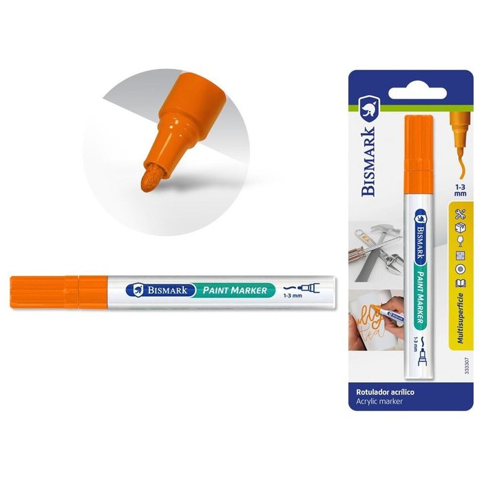 Rotulador Pintura Acrilica 1-3mm Naranja Marca Poessa Bismarck