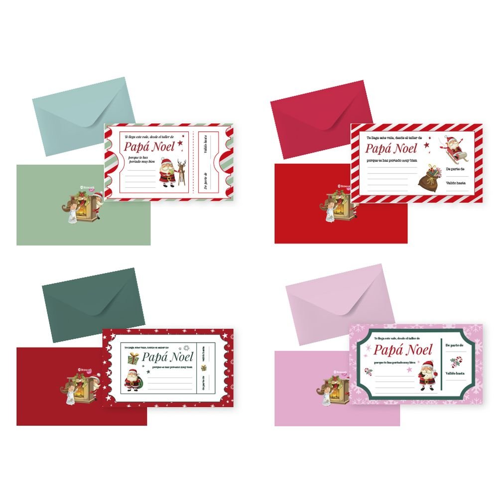 VALE REGALO PAPA NOEL CON SOBRE | BISMARK NAVIDAD | ENVASE 24 UDS. UNIDAD | 18430173335736