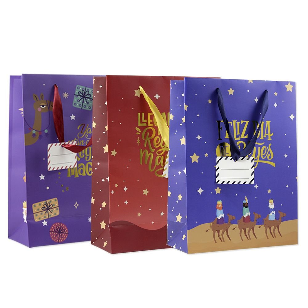 BOLSA PAPEL REYES MAGOS L FOIL CON TARJETA COLGANTE | BISMARK NAVIDAD | 1 UNIDAD | 18430173335996 Imagen principal del producto
