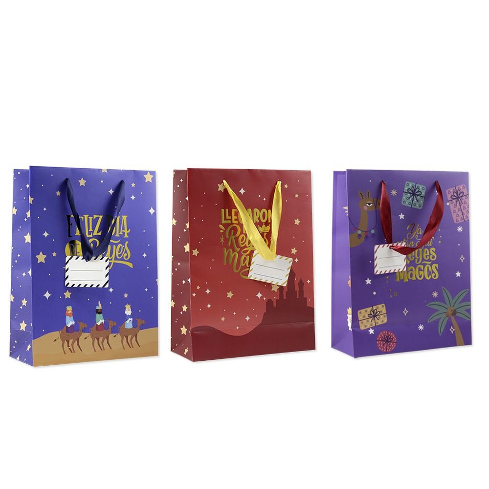 BOLSA PAPEL REYES MAGOS S FOIL CON TARJETA COLGANT | BISMARK NAVIDAD | ENVASE 48 UDS. UNIDAD | 18430173336016 Imagen principal del producto