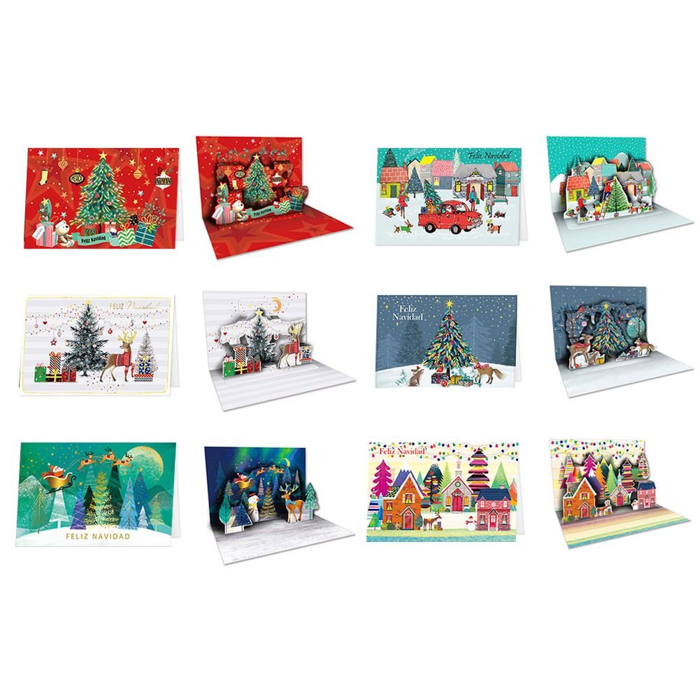 TARJETA FELICITACION NAVIDAD TRIDIMENSIONAL POP-UP + SOBRE | BISMARK NAVIDAD | ENVASE 24 UDS. UNIDAD | 18430173336078 Imagen principal del producto