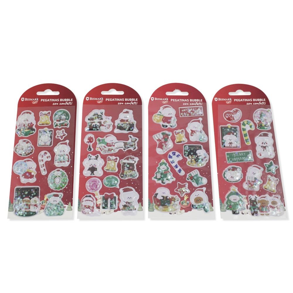 PEGATINAS BUBBLE CON CONFETTI | BISMARK NAVIDAD | ENVASE 24 UDS. UNIDAD | 18430173336221