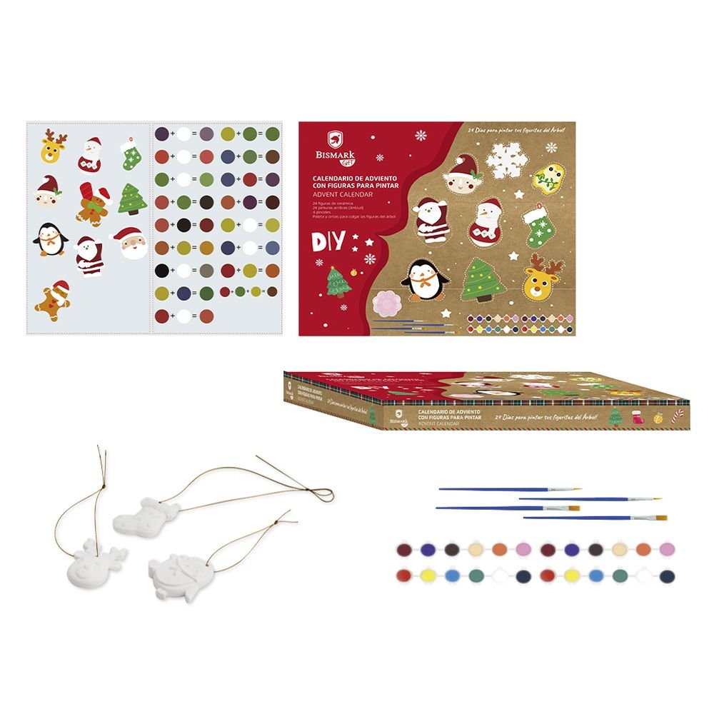 CAJA DE ADVIENTO CON FIGURAS PARA PINTAR | BISMARK NAVIDAD | 1 UNIDAD | 8430173336330