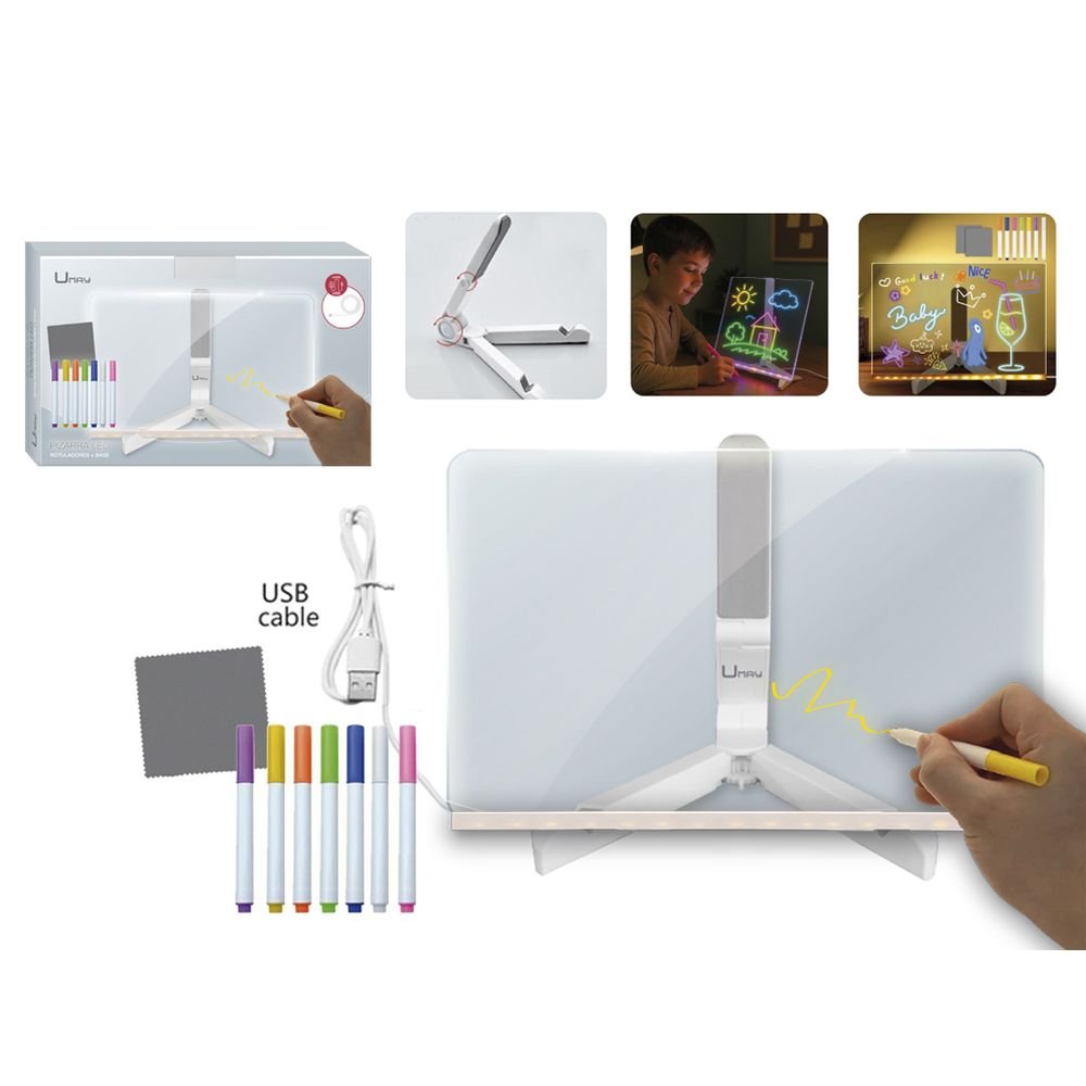 Pizarra LED con Rotuladores y Base UMAY