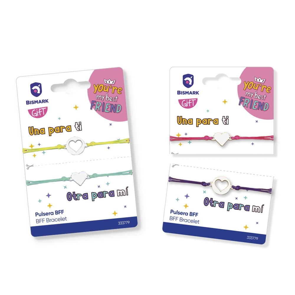 Expositor 24 Pulseras 2 Unidades Bff Mejores Amigas POESSA BISMARK GIFT