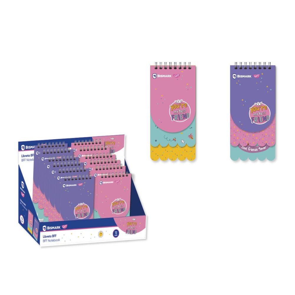 EXPOSITOR 12 BFF LIBRETA DE NOTAS | POESSA BISMARK GIFT | ENVASE 12 UDS. UNIDAD | 18430173337815 Imagen principal del producto