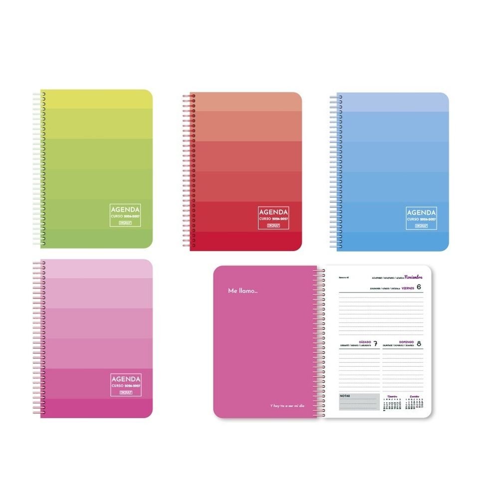 Agenda escolar 26/27 Colors 4º 2 páginas por día INGRAF Agendas