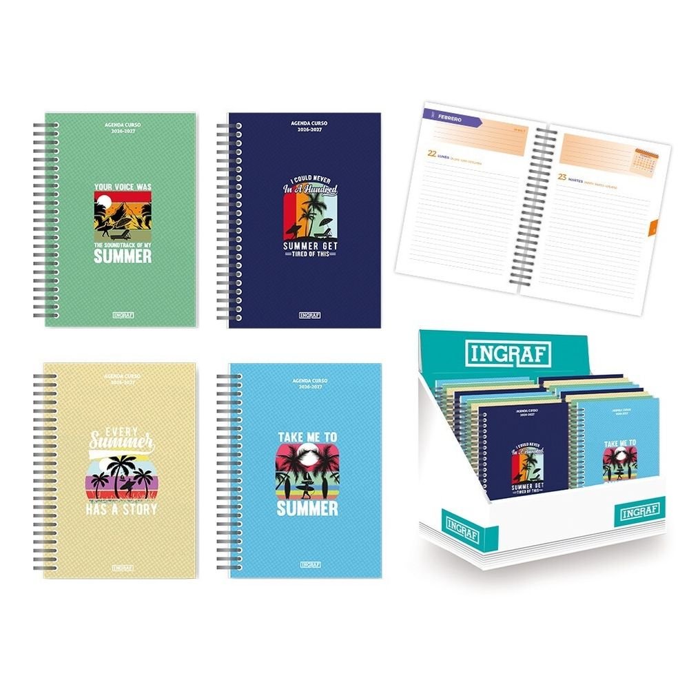 Agenda escolar 26/27 Summer 8º día página carton INGRAF Agendas