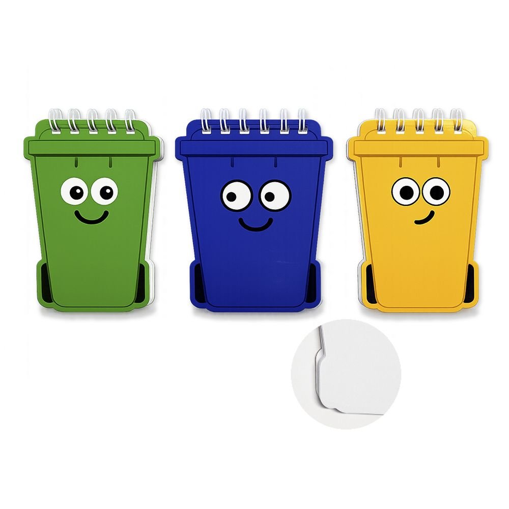 Libreta A6 Papelera Reciclaje Ojitos Marca Poessa Bismark Gift