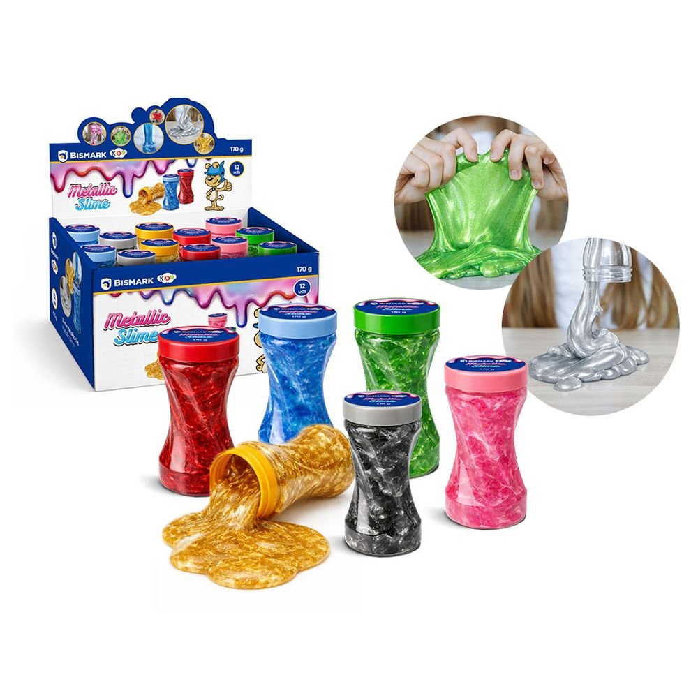 Expositor 12 Slime Metalizado 170 g POESSA BISMARK BASICO Imagen principal del producto