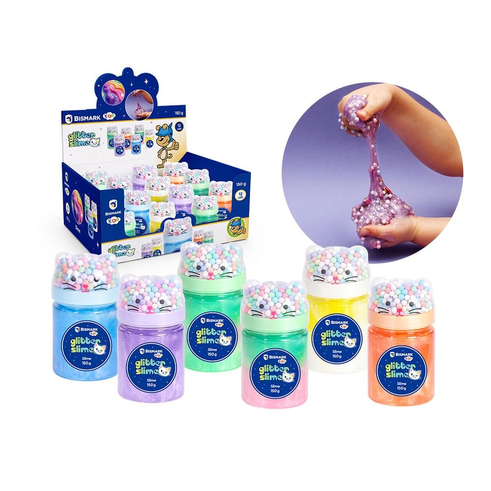 Expositor 12 Slime Rainbow Cat con Bolitas POESSA BISMARK GIFT Imagen principal del producto