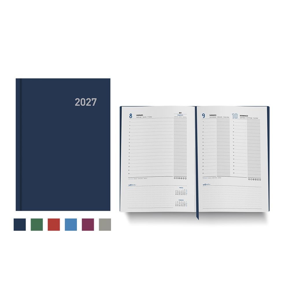 Agenda Anual 2027 Roma Día Página 15x21 Surtidas INGRAF Agendas