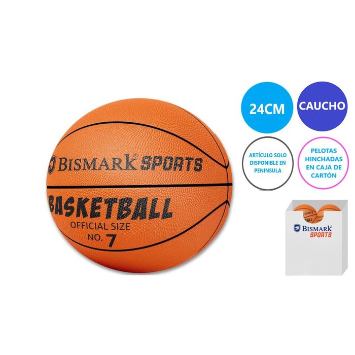 BALON CAUCHO BALONCESTO TALLA 7 HINCHADO | POESSA BISMARK REGALO | ENVASE 12 UDS. UNIDAD | 18430173000177