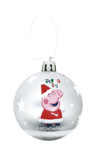 Bolas Navidad Plateadas Peppa Pig 8cm Pack 6