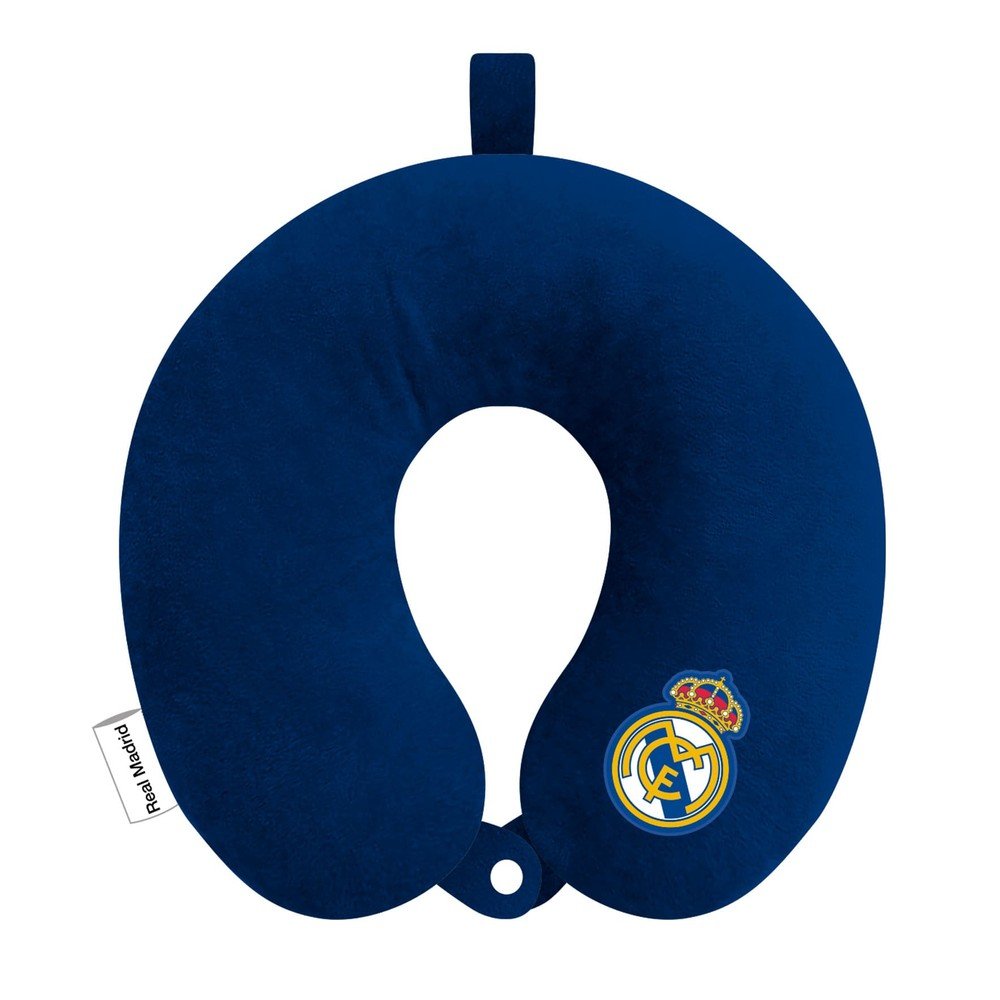 Cojin viaje cuello Real Madrid escudo 30x30cm ARDITEX