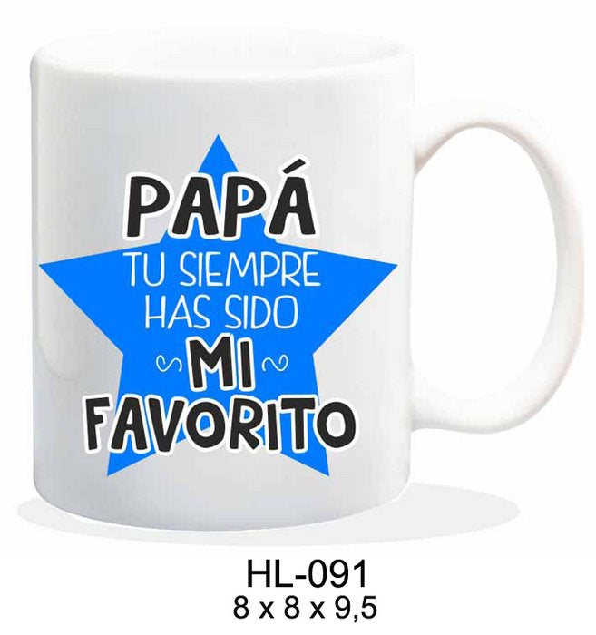 TAZA CERAMICA 237ML MENSAJE PAPA TU SIEMPRE HAS SIDO | ROYMART | 1 UNIDAD | 8431234147810 Imagen principal del producto