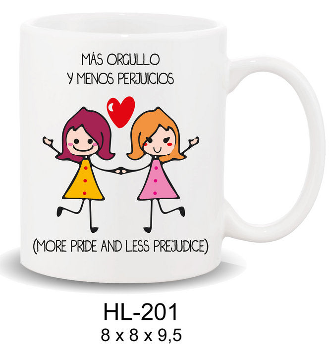 TAZA MENSAJE MAS ORGULLO Y MENOS PREJUCIOS WOMEN | ROYMART | 1 UNIDAD | 8431234161069 Imagen principal del producto