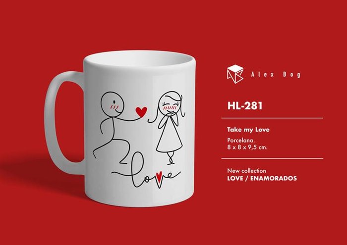 TAZA CERAMICA ENAMORADOS STROKES IN LOVE | ROYMART | 1 UNIDAD | 8431234178678 Imagen principal del producto