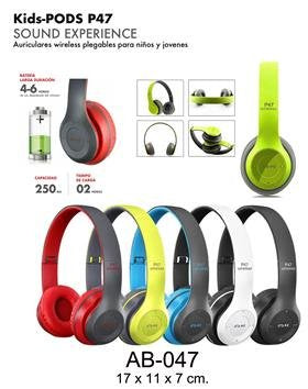 AURICULARES KIDS PODS P47 PLEGABLES WIRELESS
