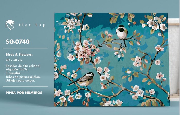 Pintar por Números Flores con Pájaro Roymart Imagen principal del producto