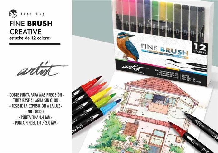 Estuche 12 Rotuladores Dobles Fine Brush Gama Creative | Roymart | Pack 1 Unidades Imagen principal del producto