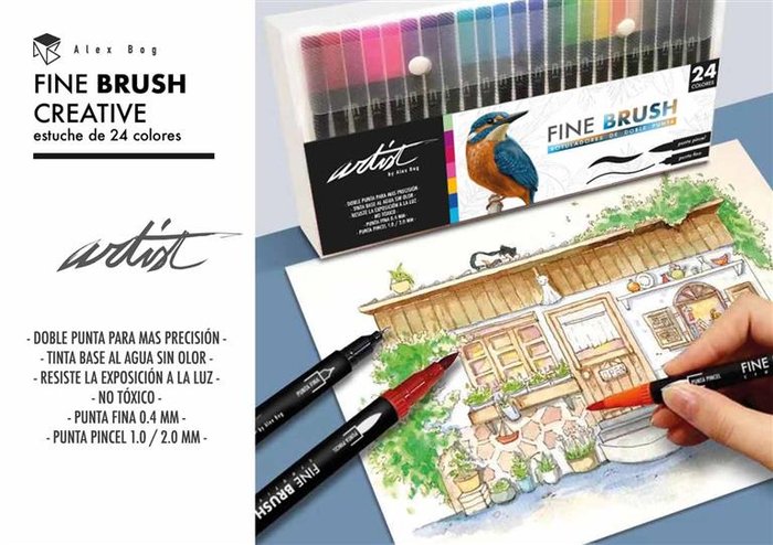 Estuche 24 Rotuladores Fine Brush Gama Creative 2 Puntas | Roymart | Pack 1 Unidades Imagen principal del producto