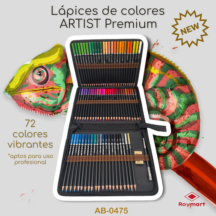 Estuche 72 lápices de colores premium Roymart con goma y extensor Imagen principal del producto