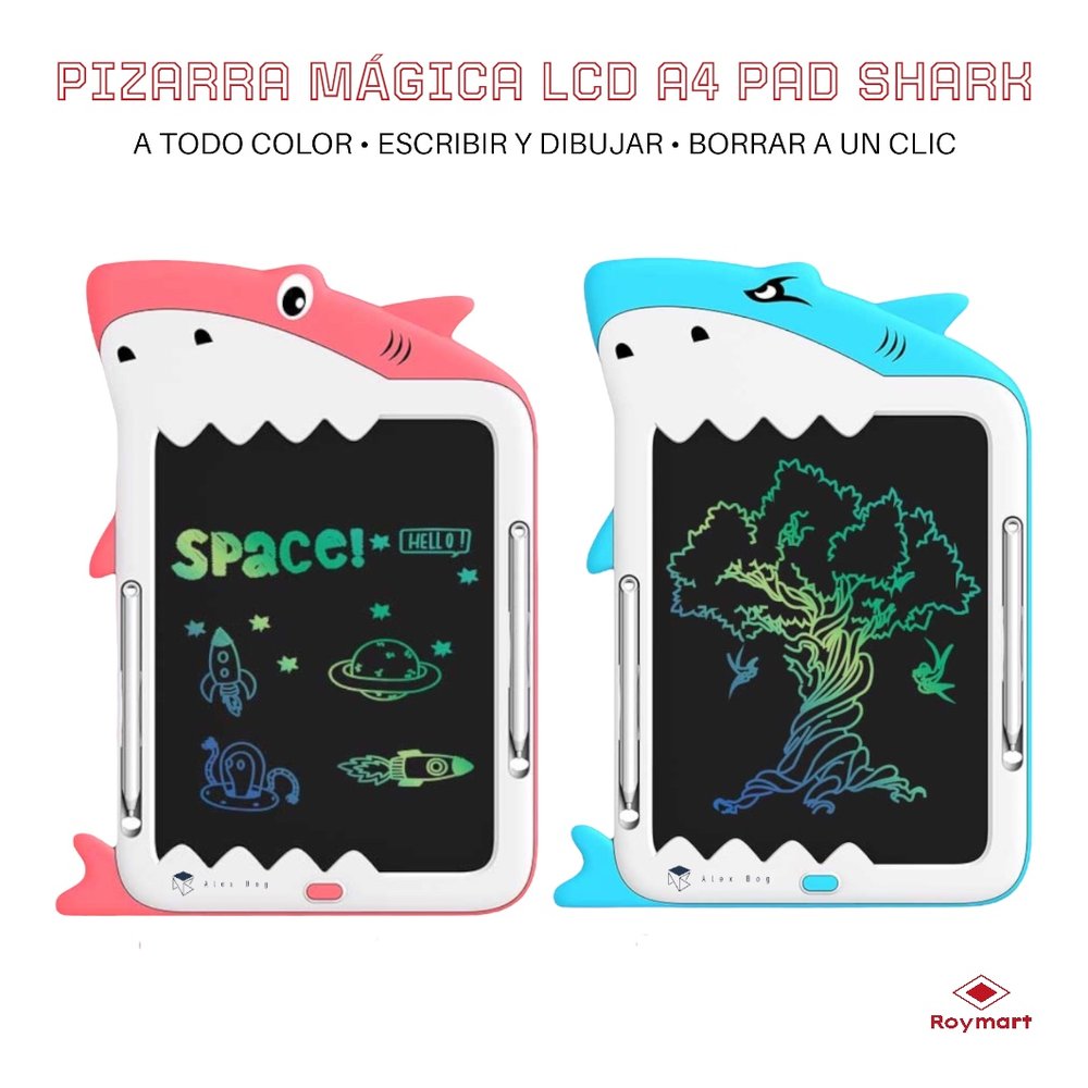 Pizarra Mágica LCD Colores Tiburón Roymart A4 2 Mod Surtidos Imagen principal del producto