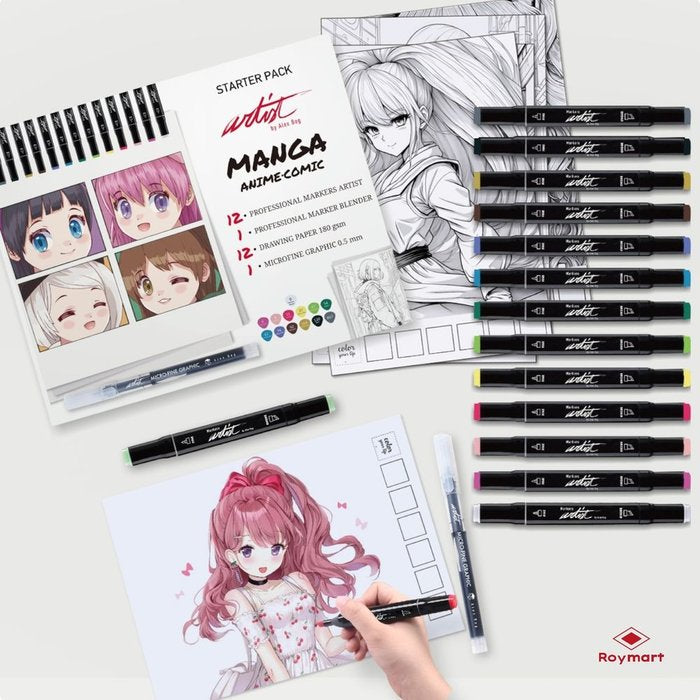 Set Dibujo Manga Anime Comic Starter 26 Piezas ROYMART