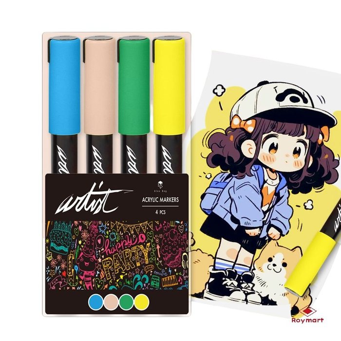 Estuche 4 Rotuladores Acrílicos Artist Colores Pastel ROYMART