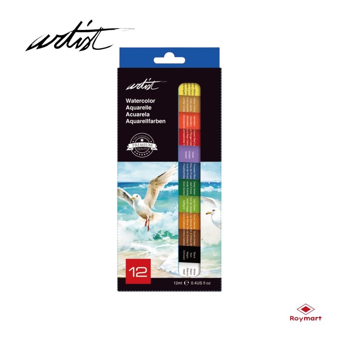 Caja 12 Tubos Artist Acuarelas 12 ml Roymart