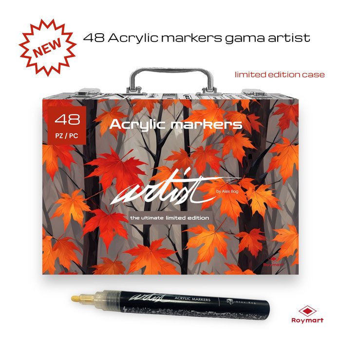 Maletín 48 Rotuladores Acrylic Markers Serie Artist by Alex BOG