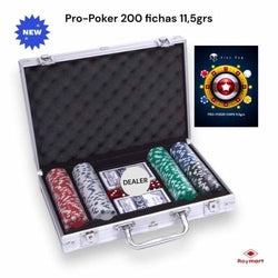 Juego de Poker con 200 Fichas ROYMART en Maleta de Aluminio