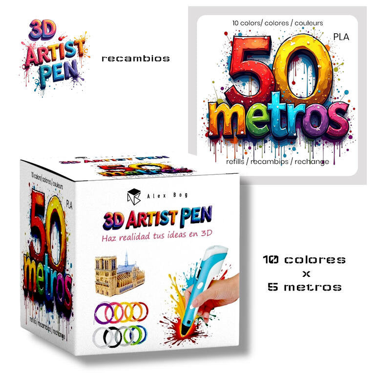 Recambios bolígrafo 3D Roymart 10 colores Imagen principal del producto