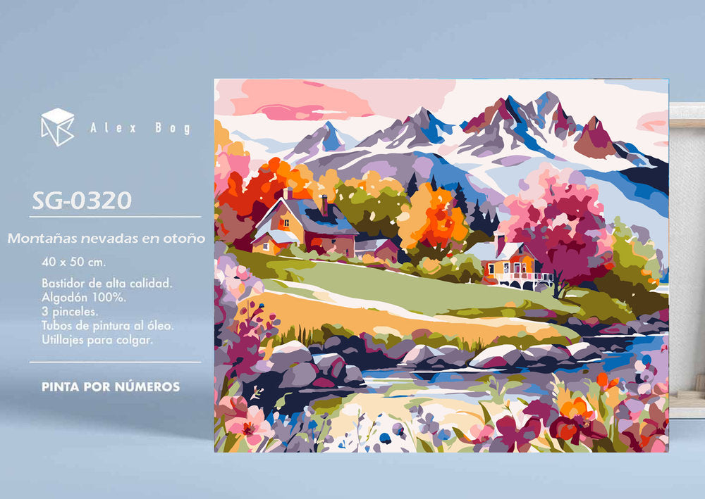 PINTAR POR NUMEROS MONTAÑAS NEVADAS EN OTOÑO | ROYMART | 1 UNIDAD | 8431234196610 Imagen principal del producto