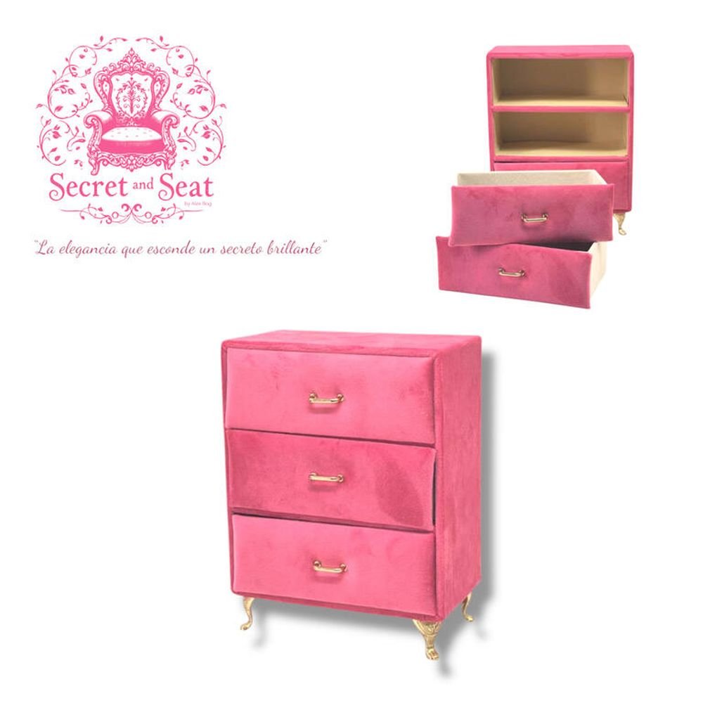 Mini Cajonera Secret & Seat Joyero Pink Roymart