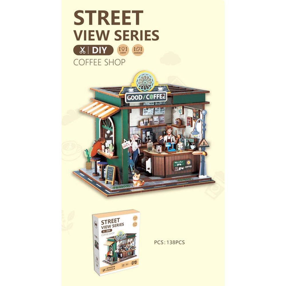 MAQUETA MADERA 138 PIEZAS STREET COFEE SHOP | ROYMART | 1 UNIDAD | 8431234198096