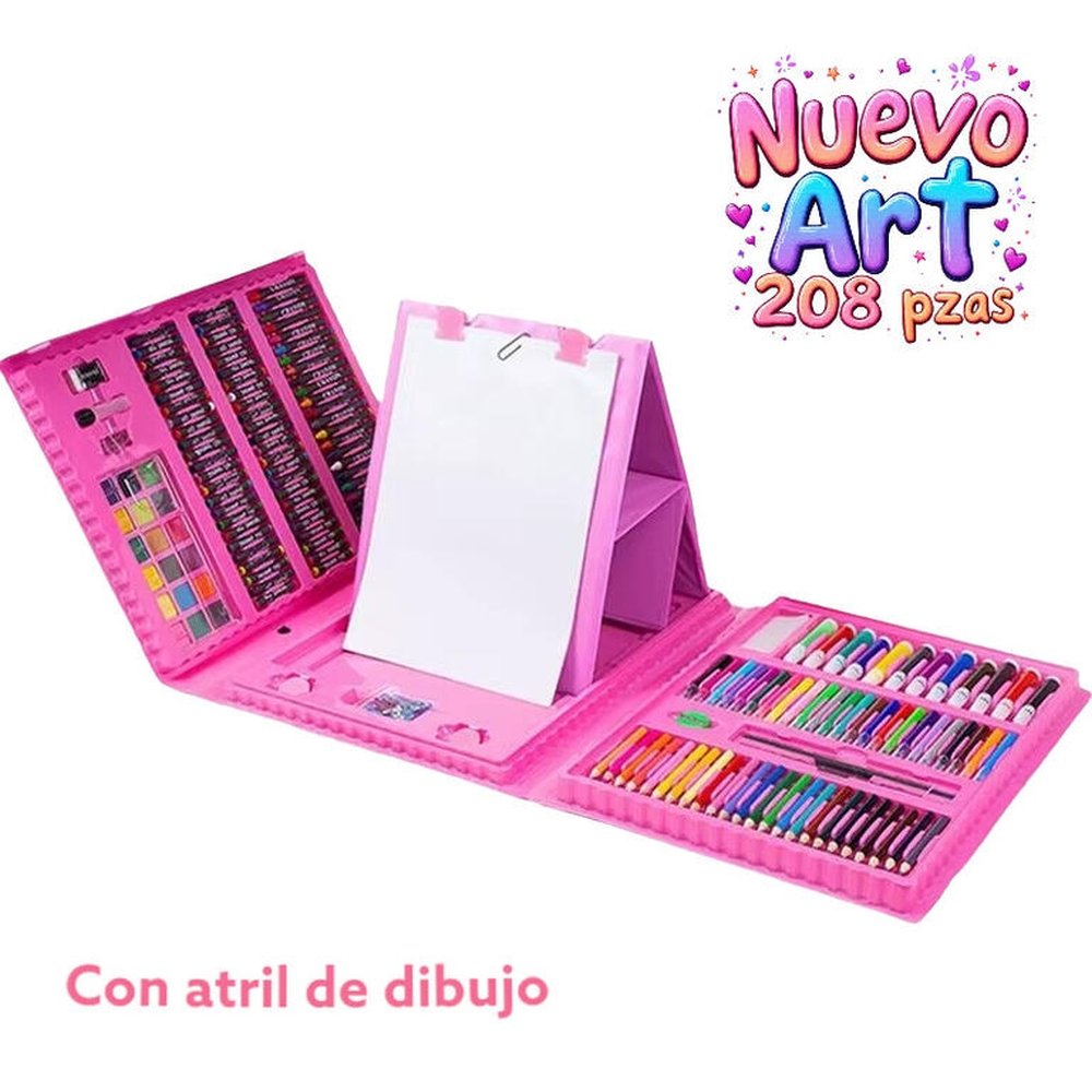 Mega Set Dibujo 208 Piezas Atril Rosa Roymart Imagen principal del producto