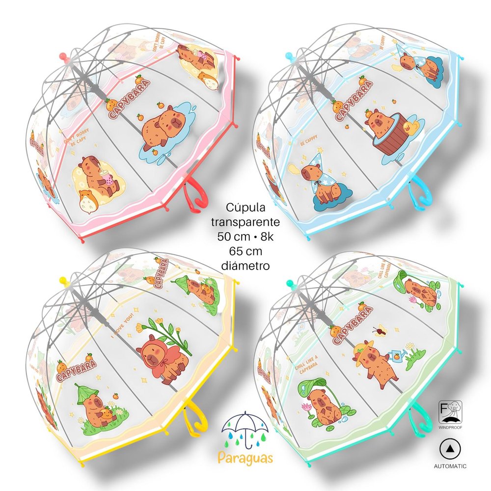 Paraguas infantil 4 colores surtidos Capibara Roymart