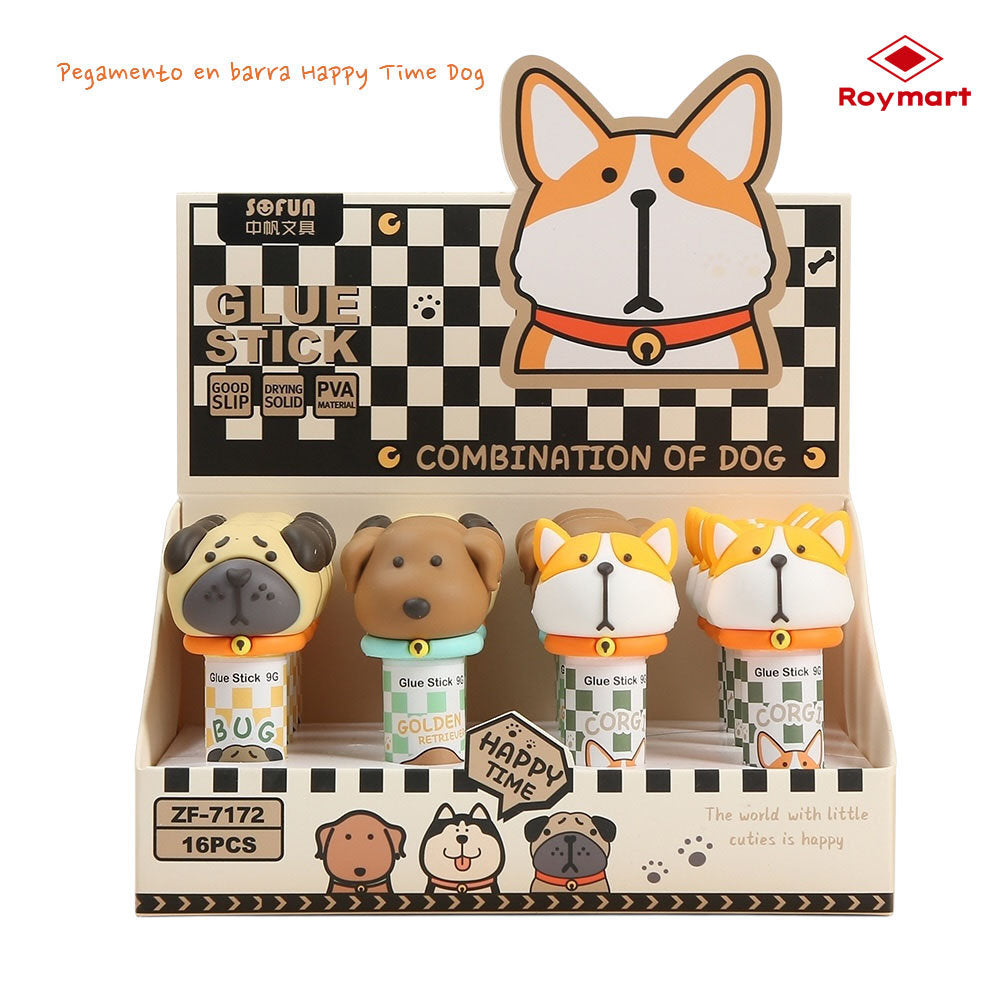 Pack 16 barras de pegamento con toppers divertidos de perros Imagen principal del producto