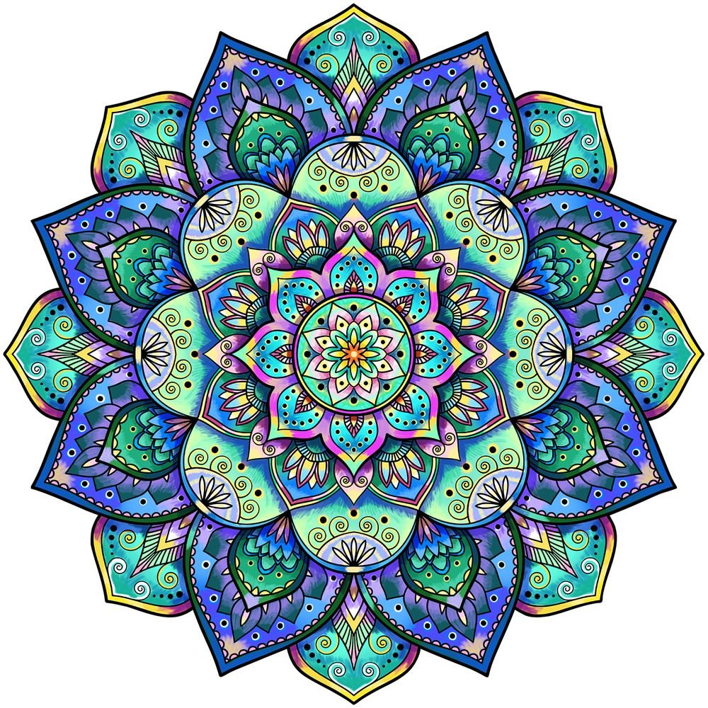 Puzzle de Madera Flowers Wood Puzzle the Mandala AquaMarine Games