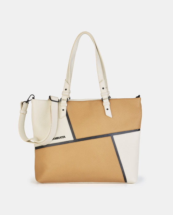 BOLSO SHOPPER ASAS Y BANDOLERA TANGO CAMEL 34 X 29 CM | CAMINATTA | 1 UNIDAD | 8432077122118 Imagen principal del producto