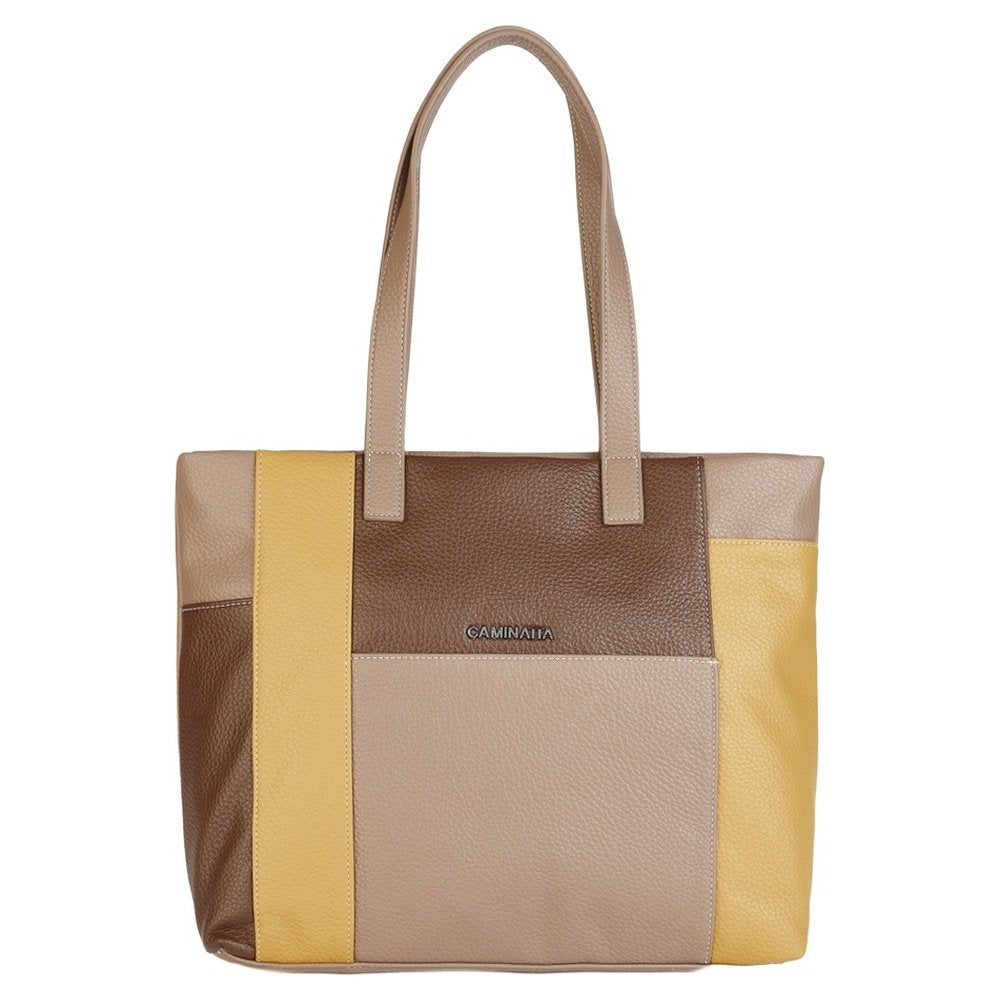 BOLSO SHOPPING CON ASA BANDOLERA GONGORA TAUPE 34X19X12 | CAMINATTA | 1 UNIDAD | 8432077125249